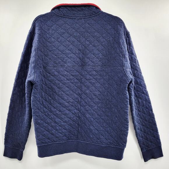 Patagonia Navy Blue & Red Organic Cotton Quilted Snap-T Pullover Men’s Size M - Picture 3 of 9